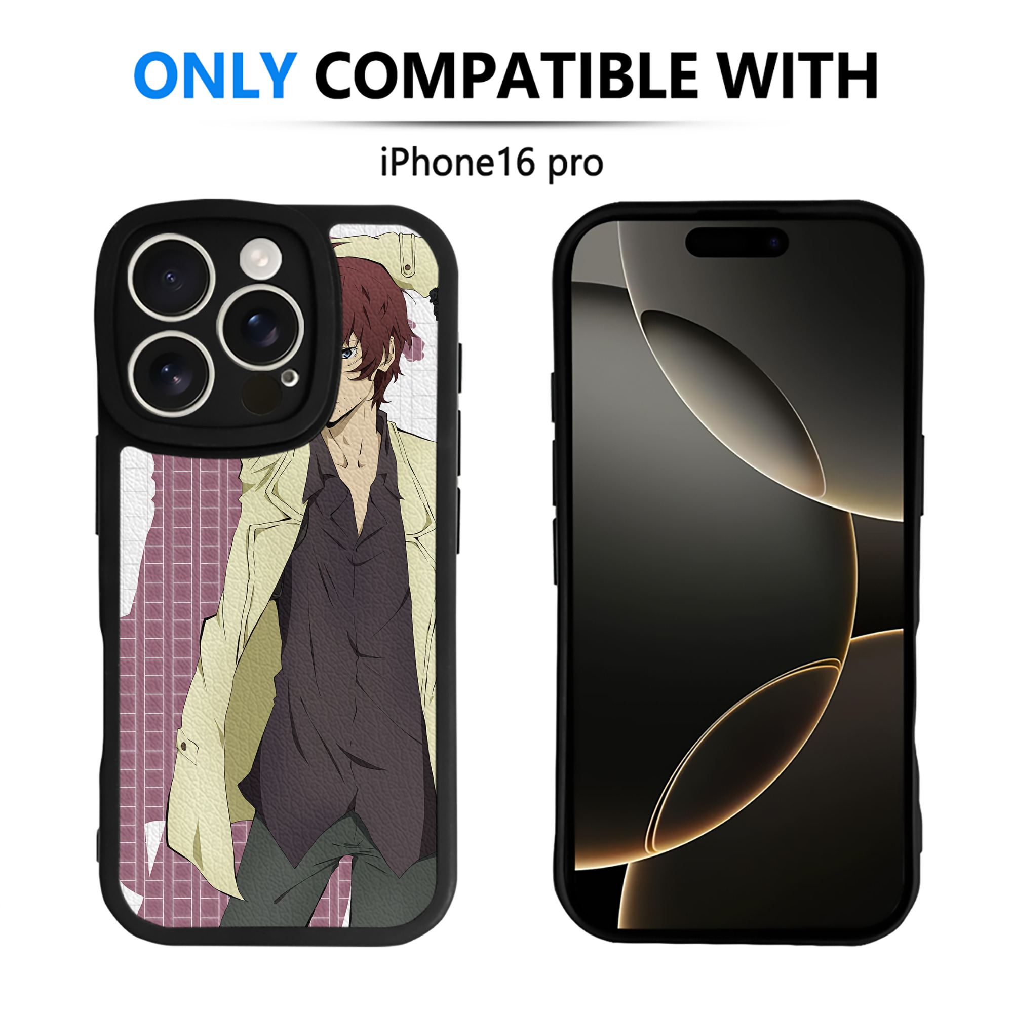 （画像用） 文豪ストレイドッグス Bungo Stray Dogs 【iPhone 16シリーズ対応】シリコンスマホケース（レザー調） 材質：シリコン